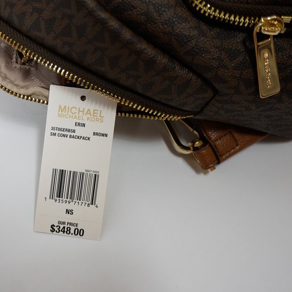 Michael Kors Erin MINI backpack PVC MK Brown - Picture 10 of 10